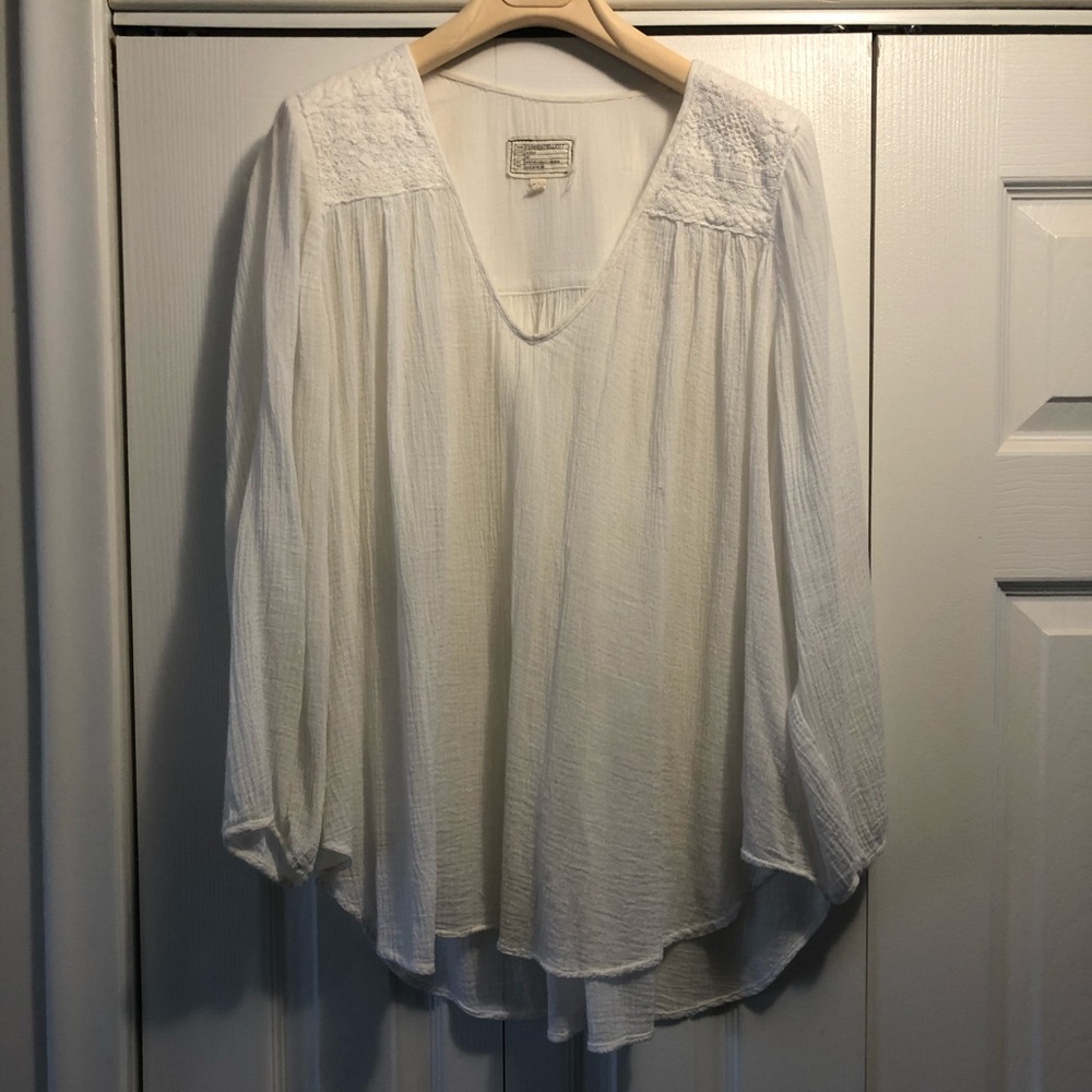 Womens Current Elliot Gauze White Top Size 1